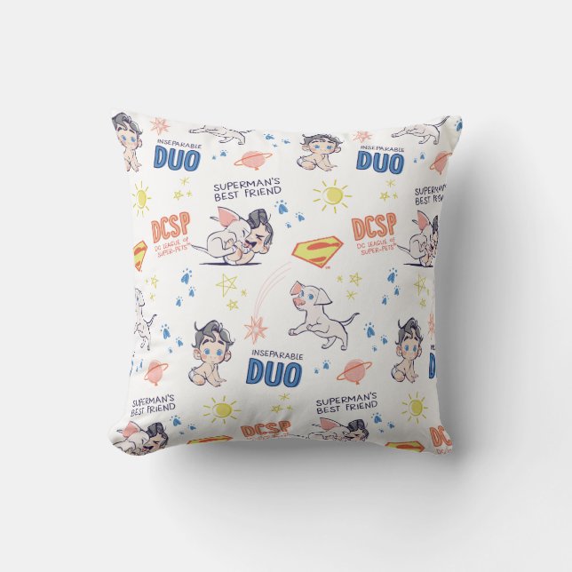Baby Krypto & Superman Pattern Kissen (Vorderseite)