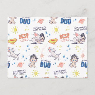 Baby Krypto & Superman Pattern Postkarte
