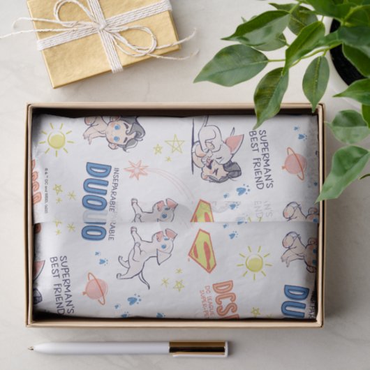 Baby Krypto & Superman Pattern Seidenpapier (Geschenk)