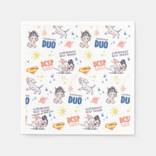 Baby Krypto & Superman Pattern Serviette