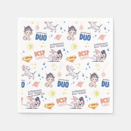 Baby Krypto & Superman Pattern Serviette (Vorderseite)