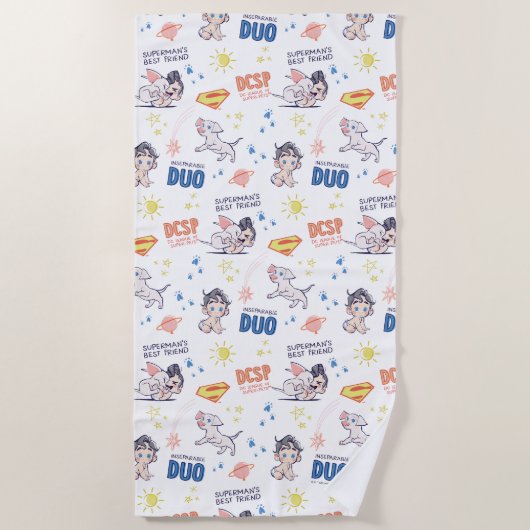 Baby Krypto & Superman Pattern Strandtuch (Vorderseite)