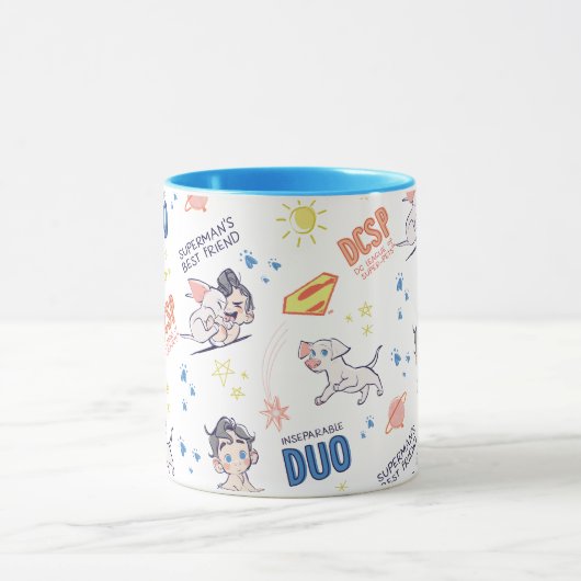 Baby Krypto & Superman Pattern Tasse (Zentrum)