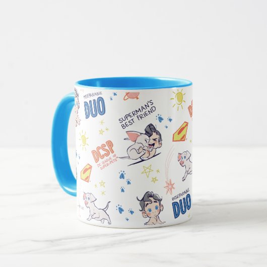 Baby Krypto & Superman Pattern Tasse (Vorderseite Links)