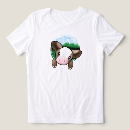 Baby Kuh Kalb Tri-Blend Shirt (Design Vorderseite)