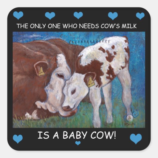 Baby Kühe brauchen Mama's milch Vegan Sticker (Vorderseite)