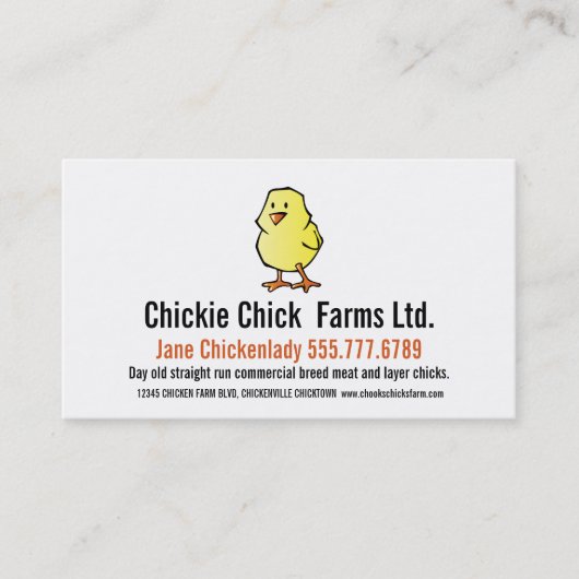 Baby-Küken-moderner Huhn-Brutplatz Visitenkarte (Vorderseite)