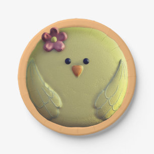 Baby-Küken niedlich gelb und rosa Pappteller