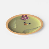 Baby-Küken niedlich gelb und rosa Pappteller (Schrägansicht)