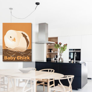 Baby-Küken-Schlüpfende Orange Küche Leinwanddruck