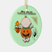 Baby-Kürbis meine 1. runde Verzierung Halloweens Keramik Ornament (Rechts)