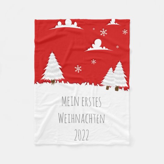 Baby Kuscheldecke Erstes Weihnachten Fleecedecke (Vorderseite)