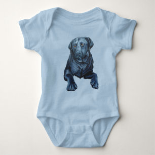 Baby Labrador Bodysuit Blue Hund Art Baby Geschenk Baby Strampler