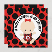 Baby Ladybug Dusche Einladung (Vorne/Hinten)