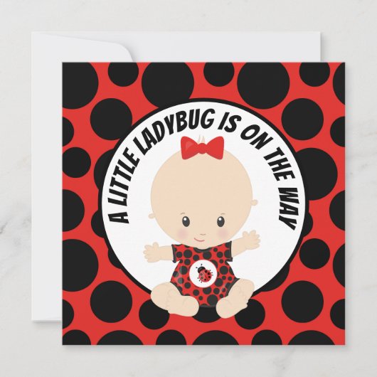 Baby Ladybug Dusche Einladung (Vorderseite)