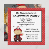 Baby Ladybug Erstes Halloween-Party Einladung (Vorne/Hinten)