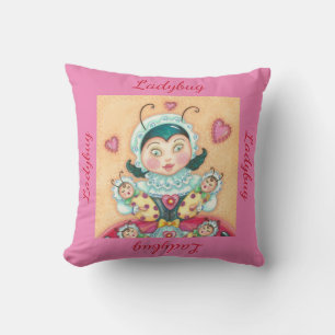 Baby Ladybugs Family THROW PILLOW "LADYBUG" Kissen