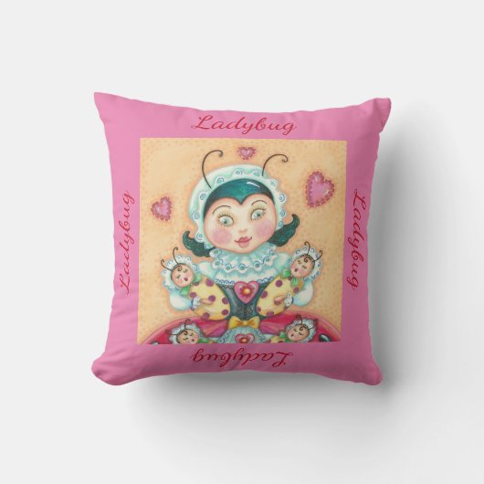 Baby Ladybugs Family THROW PILLOW "LADYBUG" Kissen (Vorderseite)