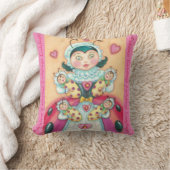 Baby Ladybugs Family THROW PILLOW "LADYBUGS" Kissen (Decke)