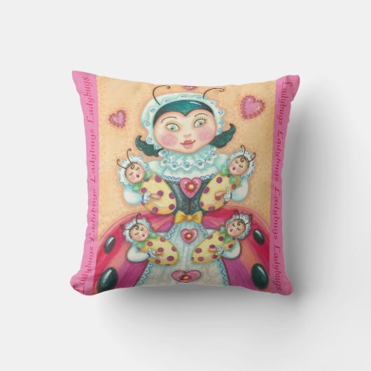 Baby Ladybugs Family THROW PILLOW "LADYBUGS" Kissen (Vorderseite)