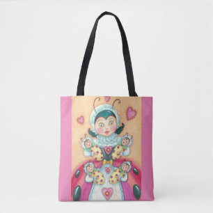Baby Ladybugs Family TOTE BAG Pink Tasche