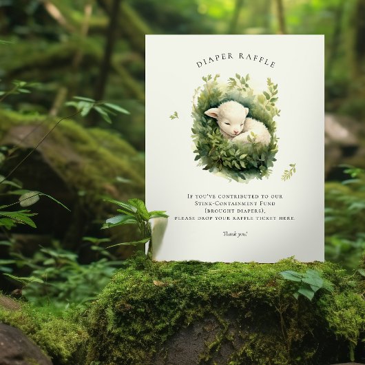 Baby Lamb Diaper Raffle Sign Baby Dusche Sockelschild