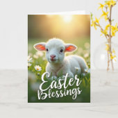 Baby Lamb Easter Blessings Card Karte (Gelbe Blume)