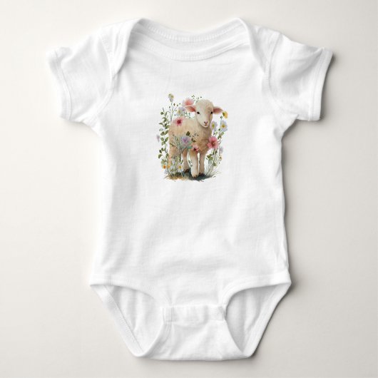Baby Lamb im Bereich der Blume Baby Strampler (Vorderseite)