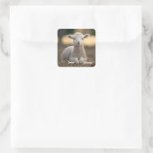 Baby Lamb Imbolc-Segnungen Quadratischer Aufkleber (Tasche)