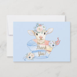 Baby Lamb Kinderzimmer Pink Blue Vielen Dank Dankeskarte