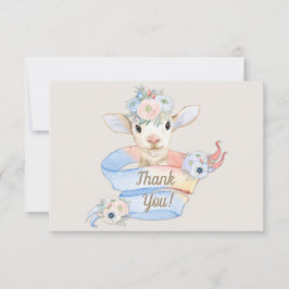 Baby Lamb Kinderzimmer Pink Blue Vielen Dank Dankeskarte