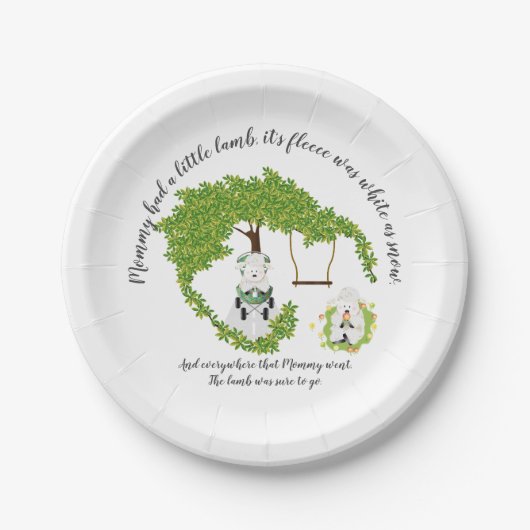 Baby Lamb Kinderzimmer Rhyme Pappteller (Vorderseite)