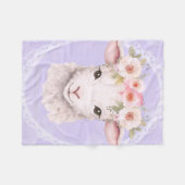 Baby Lamb mit Blume Crown | Kinderzimmer Art Fleecedecke (Vorderseite (Horizontal))