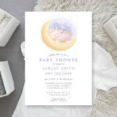 Baby Lamb on Moon Watercolor Babydusche Einladung
