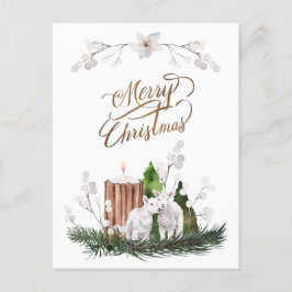 Baby Lamb Pine Candle Christmas Postkarte