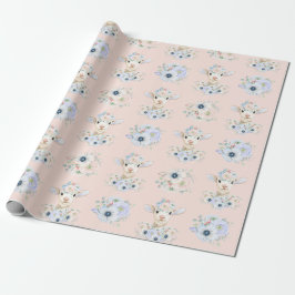 Baby Lamb Pink Blue Kinderzimmer Farm Geschenkpapier