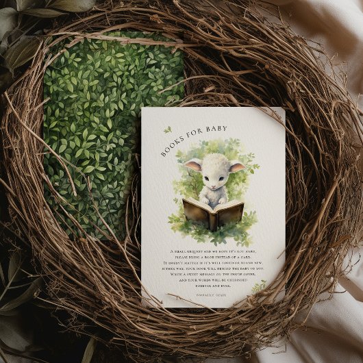 Baby Lamb Reading Watercolor Babydusche Umschließu