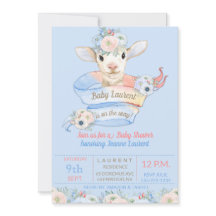 Baby Lamb rosa blaues Geschlecht neutrale Anzeige