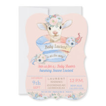 Baby Lamb rosa blaues Geschlecht neutrale Anzeige