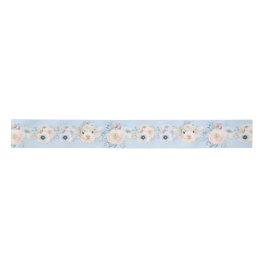 Baby Lamb rosa blaues Geschlecht neutrale Anzeige Satinband