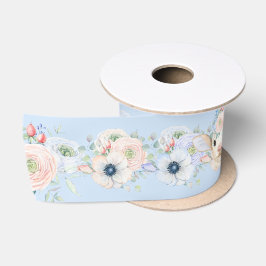 Baby Lamb rosa blaues Geschlecht neutrale Anzeige Satinband