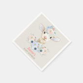 Baby Lamb rosa blaues Geschlecht neutrale Anzeige Serviette (Ecke)