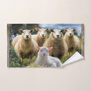Baby Lamb Sheep Herd Flock Badhandtuch Set
