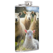 Baby Lamb Sheep Herd Flock Flachmann (Rechts)