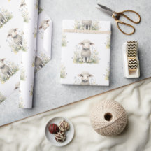 Baby Lamb Sheep Watercolor Babydusche