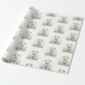Baby Lamb Sheep Watercolor Babydusche Geschenkpapier (Ungerollt)