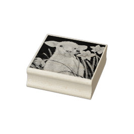 Baby Lamb und Frühlingsgetränke Wasserfarben Kunst Gummistempel