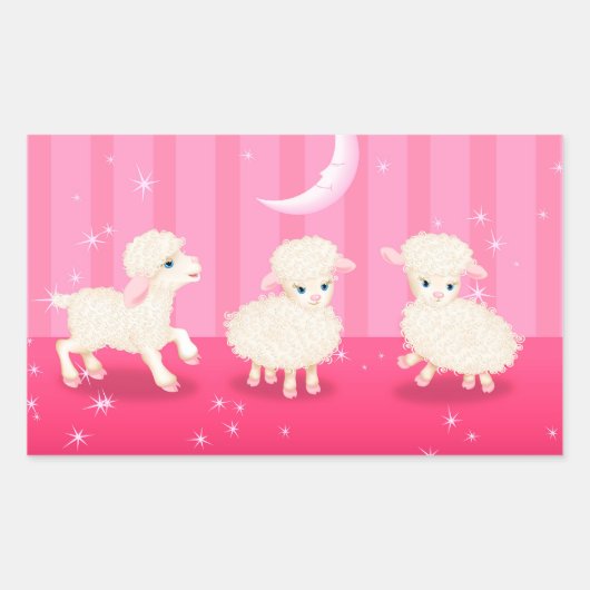 Baby Lambs Rechteckiger Aufkleber (Vorderseite)