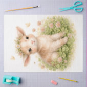Baby-Lamm mit Blumenkrone Frühling-Decoupage  Seidenpapier (Basteln)