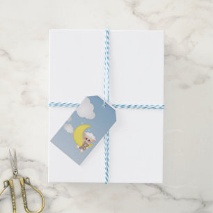 Baby-Lamm, Mond und Wolken Geschenkanhänger